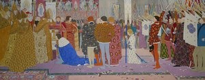 A coroação em Reims do Delfim, de Joana d&39;Arc Séries E, 1907 (óleo e folha de ouro sobre tela)